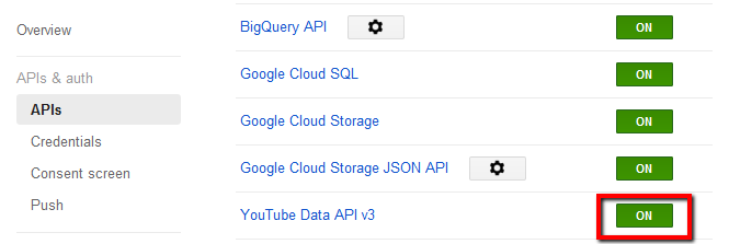 Подключение YouTube Data API v3